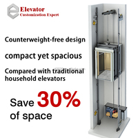 Ascensor Residencial de Estilo Moderno, 400 kg, 0.4 m/s, Puerta Automática, 3 Pisos, Elevador Pequeño para Casa