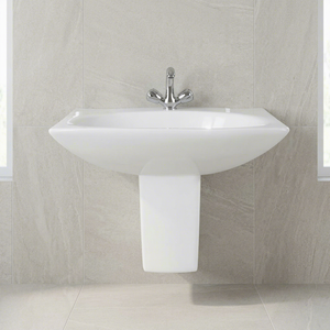 Lavabo demi-pied en céramique Vistaar, design moderne, écologique, capacité 9L, le meilleur - Product Image 5