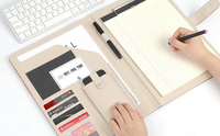 Padfolio Business Resume Portfolio Carpeta de cuero PU con portapapeles Organizador de documentos Cierre magnético y carpeta de archivos con bolsillos