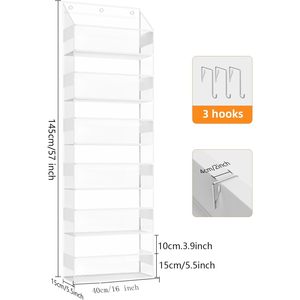 Over The Door Stuffed Animal <b>Storage</b> 6 Tier Hanging Organizer Clear Plastic Toy Plush <b>Storage</b> For Behind Door Wall Mount - Product Image 5