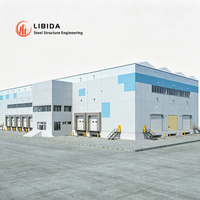 Entrepôt préfabriqué haute résistance, centre de stockage industriel préconçu à plusieurs étages