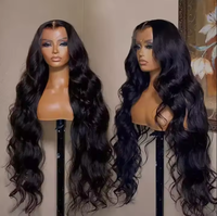Cheveux humains brésiliens naturels bruts bonne respirabilité 30 40 pouces cheveux ondulés transparents HD perruques frontales en dentelle pour femmes noires