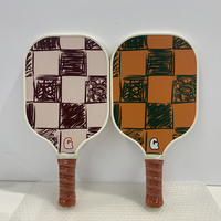 Ensemble de raquettes de pickleball en fibre de carbone sur mesure, vente en gros, raquette de pickleball légère en fibre de verre pressée à froid pour débutants