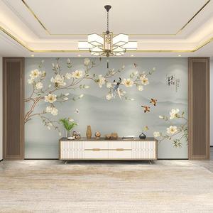 <span class=keywords><strong>Tv</strong></span> fond papier peint Magnolia fleurs et oiseaux Simple paysage salon chambre chevet décoration murale revêtement <span class=keywords><strong>mural</strong></span> - Product Image 1