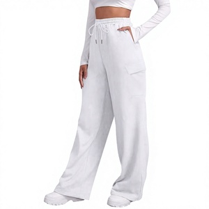 Pantalon de jogging ample en molleton de haute qualité pour femme, coupe décontractée, jambe large, uni, surdimensionné, décontracté - Product Image 4