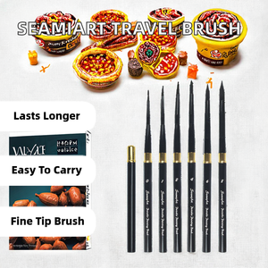 LUOYA SeamiArt 1pc Pinceau de peinture rond fin à poils de nylon avec manche en bois portable pour <span class=keywords><strong>aquarelle</strong></span> de voyage, détail, Jiangxi - Product Image 2