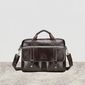 Sac en cuir véritable Crazy Horse de qualité supérieure, classique et luxueux pour homme, avec fermeture éclair, écologique et durable - Product Image 3