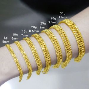 Xinfly Classic 24K Gold Miami Hand Cuban Link Chain Bracelet <b>for</b> <b>Men</b> Women Dainty Heavy <b>for</b> Wedding Party Gift Christian Symbol - Product Image 5