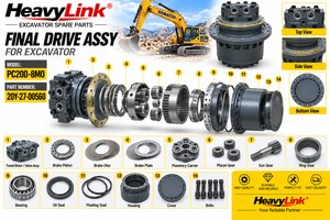 ชุดเฟืองขับเคลื่อนสุดท้ายสำหรับรถขุด รุ่น 20Y-27-00560 สำหรับ Komatsu PC200-8MO อะไหล่เครื่องจักรที่ใช้ร่วมกันได้ - Product Image 2