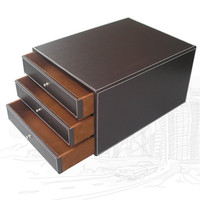 Ensemble de papeterie de bureau de luxe en cuir blanc/noir/marron/cuir, porte-coussin pliable en cuir, WFD en option