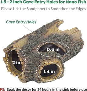 Résine creux tronc arbre Betta bûche Aquarium décorations ornement maison de poisson grotte maison en bois décor pour petit et moyen Aquarium - Product Image 3