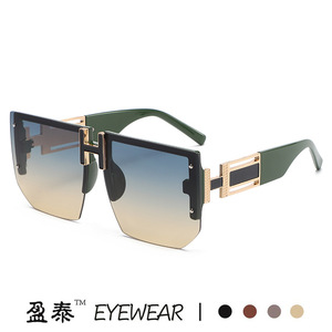 H Brand Men's Frameless <b>Square</b> <b>Sunglasses</b> UV400 PC Lens Fashion Rock Style - Product Image 3