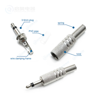 Qi AO 3.5mm 1/8 "Jack cắm Mono Nam/Nữ Ổ cắm âm thanh cáp Adapter kết nối loa kết nối cắm Nickel đồng + kẽm - Product Image 1