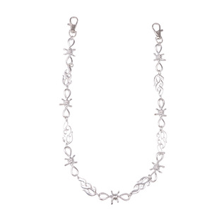 โซ่คาดเอวแบบชั้นเดียว ลายหนามเปลวไฟ โลหะ ฮิปฮอป เครื่องประดับแฟชั่นสำหรับทุกเพศ สีเงินทิเบต สีขาว K สำหรับใส่ทุกวัน - Product Image 5