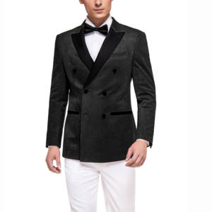 Costume de marié sur mesure, grande taille, respirant, texture velours rouge bordeaux, pour revers, costume formel homme - Product Image 4