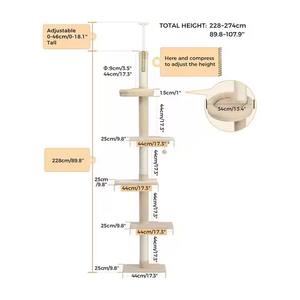 Condominio de árbol rascador de escalada para <span class=keywords><strong>gatos</strong></span> con raspadores y cama de montaje en pared grande de lujo moderno personalizado de fábrica - Product Image 5