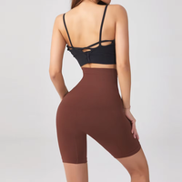Short de maintien gainant en nylon respirant taille haute pour femme, contrôle du ventre post-partum, culotte de compression à contrôle moyen