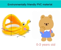 Piscine gonflable pour enfants en PVC, pliable, 185 cm, avec anneaux de piscine et escargot géant, pour usage intérieur/extérieur, idéale pour jeux aquatiques et piscine à balles.