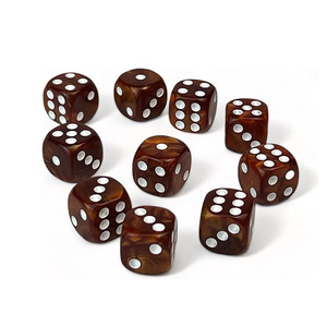 Deskjoy - Dados D6 al por Mayor, 16 mm, Acrílicos de Dos Colores, Grabados, Duraderos, de 6 Caras, con Puntos Blancos y Dorados para Juegos de DND - Product Image 2