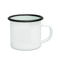 Cadeau promotionnel, tasse en métal émaillé personnalisée avec logo imprimé, tasse publicitaire colorée pour le bureau