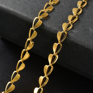 Collar Zeadear personalizado de acero inoxidable unisex con cadena de eslabones, chapado en oro de 18 quilates, con forma de corazón hueco. - Product Image 4