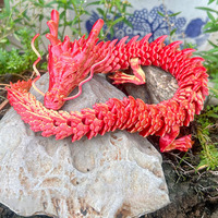 Modèles de dragons imprimés en 3D, dragon fidget imprimé en 3D, statue de dragon doré, articulations flexibles