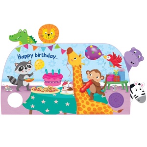 Livre sonore interactif Joyeux Anniversaire Thème Animaux de la Jungle – Livre éducatif en carton pour enfants de 3 à 6 ans – Plastique - Product Image 2