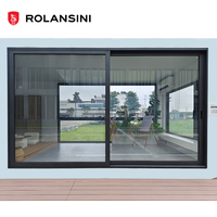 Porte coulissante de patio Rolansini moderne à double vitrage trempé, en alliage d'aluminium robuste, isolation thermique pour maison