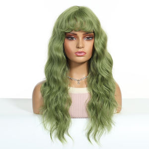 <span class=keywords><strong>Peluca</strong></span> <span class=keywords><strong>de</strong></span> fiesta <span class=keywords><strong>de</strong></span> Cosplay <span class=keywords><strong>de</strong></span> <span class=keywords><strong>Drag</strong></span> <span class=keywords><strong>Queen</strong></span> <span class=keywords><strong>de</strong></span> Halloween, <span class=keywords><strong>peluca</strong></span> sintética recta verde degradado <span class=keywords><strong>de</strong></span> 22 ", flequillo rizado largo, ondas inspiradas en Billie Eilish para - Product Image 3