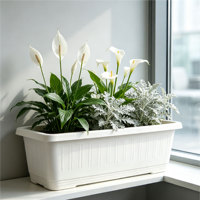 Grand pot à fleurs carré traditionnel en PP, à poser au sol, avec trous de drainage, durable, pour usage intérieur/extérieur, maison, jardin, balcon