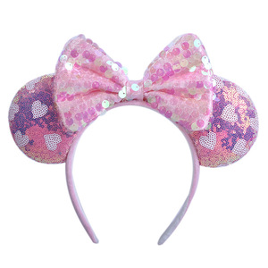 Nueva Llegada <span class=keywords><strong>JIRIS</strong></span> Diadema de Orejas de Ratón con Lentejuelas de Colores Dulces para Niñas, Accesorios para el Cabello de Personajes de Dibujos Animados para Fiestas - Product Image 4