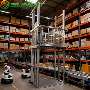 CE harga rendah 500Kg pengangkat rel vertikal Platform pengangkat kargo hidrolik tetap untuk gudang Cerita - Product Image 1