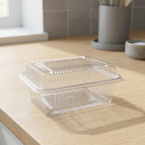 Caja de Plástico PET Reciclado de Grado Alimenticio Transparente con Bisagras, Capacidad de 2000 ML / 67 OZ, Ecológica, para Contenedores de Panadería y Sándwiches - Product Image 5