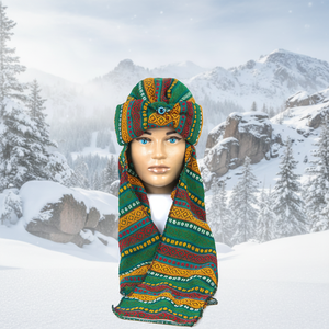Kilim — chapeau écharpe en coton, voile d'hiver, turc - Product Image 3