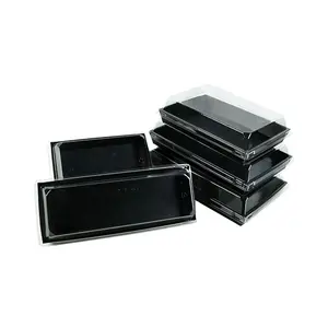 Boîte en papier Kraft noir avec couvercle transparent, emballage artisanal de qualité supérieure, 7x5 pouces et 8x5 pouces