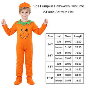 Costume di Halloween a Forma di <span class=keywords><strong>Zucca</strong></span> per Bambini, Set 2 Pezzi, Produzione all'Ingrosso Personalizzata OEM ODM per Feste, Trick or Treat, Cosplay - Product Image 4
