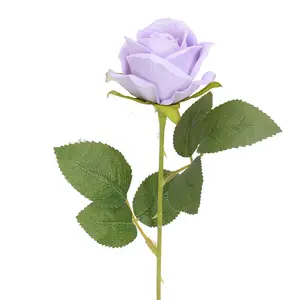 Amazon Venta caliente de la muestra libre de tacto real de alta calidad rosas Día de la madre para la decoración de la boda flor artificial