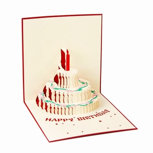 Carte de vœux 3D pop-up, design gâteau, 15x15cm - Product Image 3