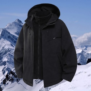 Nuova Giacca da <span class=keywords><strong>Montagna</strong></span> con Cappuccio per Uomo, Autunno e Inverno, Giacca Shell Antivento per Attività all'Aperto e Alpinismo - Product Image 2