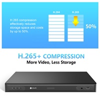 Enregistreur vidéo réseau 4COVR 32 canaux NVR 4SATA avec détection de visage IA Onvif, détection d'intrusion et visualisation via application mobile pour caméras IP 12MP 8MP 4K