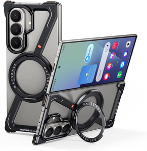 Coque de protection intégrale en métal creux avec anneau magnétique intégré et béquille pour Samsung Z Fold 5 6 7 8 - Product Image 1