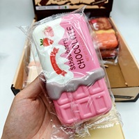 Jouet comestible tricolore au design chocolat, le plus vendu, en PU réaliste, texture à rebond lent, anti-stress à presser