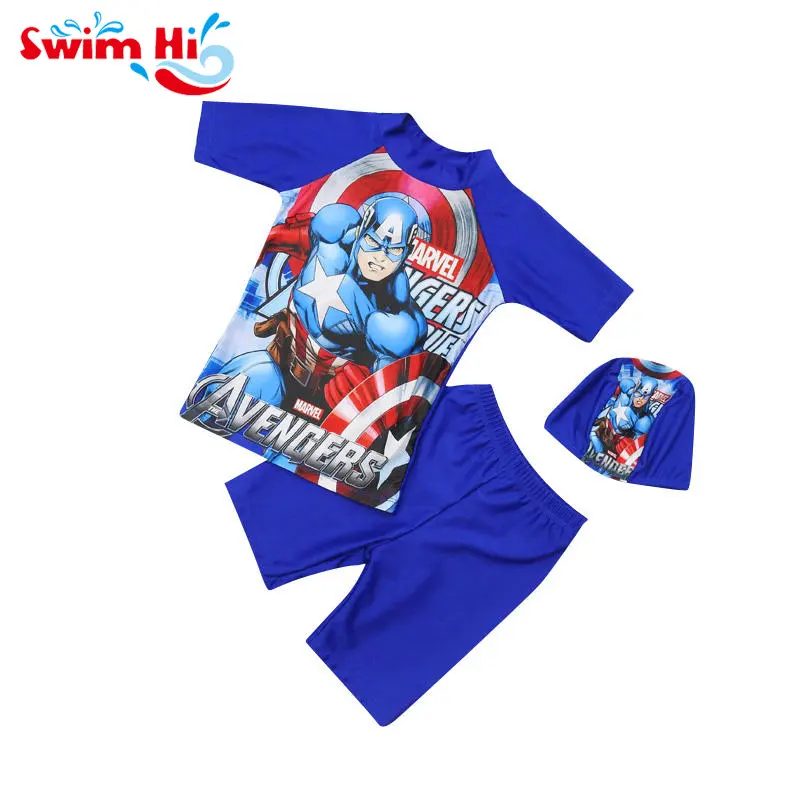 Kid Casual Kleidung Summer Sea Hot Sale Hochwertiger Cartoon-Druck Beach wear Boy Atmungsaktiver Stoff Kinder Zweiteilige Bade bekleidung