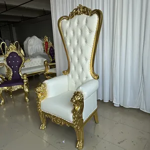 Satılık gelin ve damat için lüks kral taht sandalyeler düğün taht sandalyeler