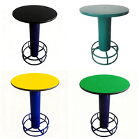 Table de bar de pub ronde personnalisée avec logo, jaune, verte, rouge, taille personnalisée, avec base pour l'extérieur