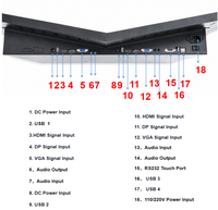 Nuevo Monitor Táctil Industrial de Pantalla Dual de 27 Pulgadas, Soporte Fijo de Metal, Pantalla Táctil Capacitiva /VGA/DP/RS232, Kiosco POS Comercial