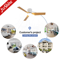 Ventilateur de plafond 1stshine, nouvelle promotion, moderne, fonction minuterie, moteur silencieux, installation facile, application mobile, qualité durable, avec éclairage LED