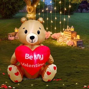 Oso Inflable de San Valentín de 4 Pies con Corazón Iluminado con LED para Decoración de Bodas, Hogar, Jardín, Césped y Fiestas - Product Image 4