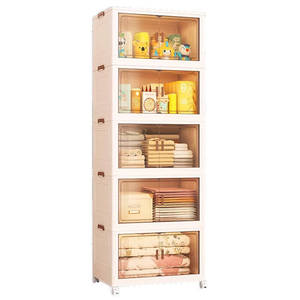 Clothing Organizer Storage Boxes Rectangle Foldable Dustproof Plastic With <b>Wheels</b> For Home Use Bedroom Living Room - Product Image 5
