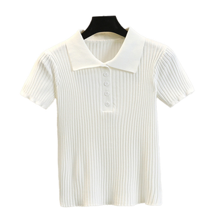 Atoptex Premium Viscose T-Shirt Summer Casual Polo Neck Knit <span class=keywords><strong>Top</strong></span> Slim Fit <span class=keywords><strong>Crop</strong></span> T-Shirt Moisture Wicking Viscose - Product Image 4